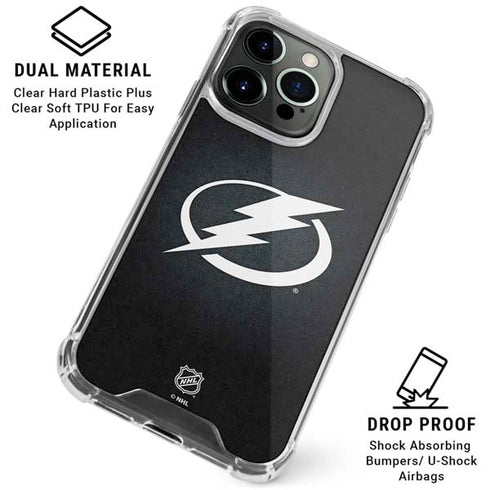 NHL Tampa Bay Lightning Black Background iPhone 16 Pro Clear Case